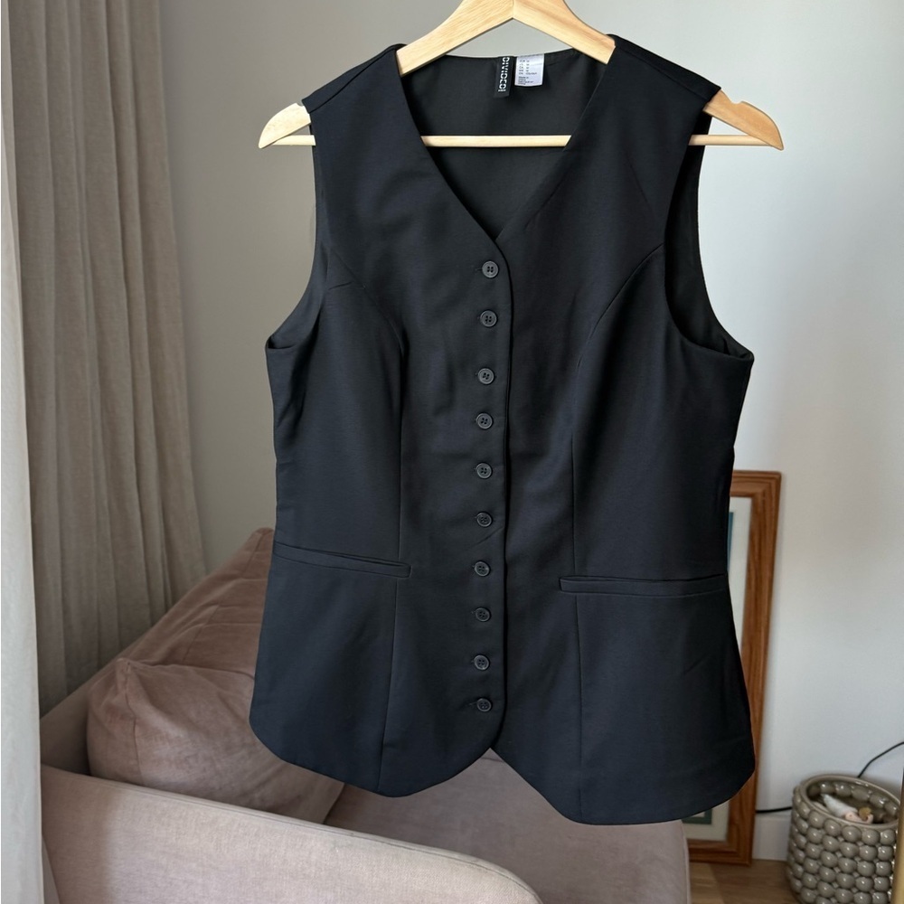 Tailored Suit Vest, Black, H&M, M - Picture 6 of 9
